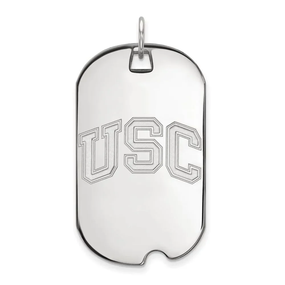 10K White Gold U. of Southern California Large Dog Tag Pendant